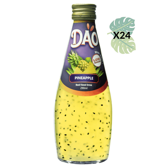 Boisson Dao saveur ananas aux graines de basilic dans sa bouteille en verre de 290ml recyclable