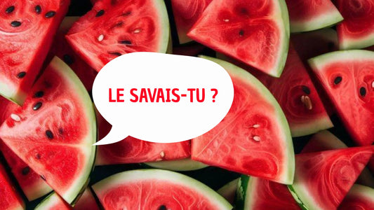 Tranches de pastèque. Bulle avec inscription "le savais-tu?"